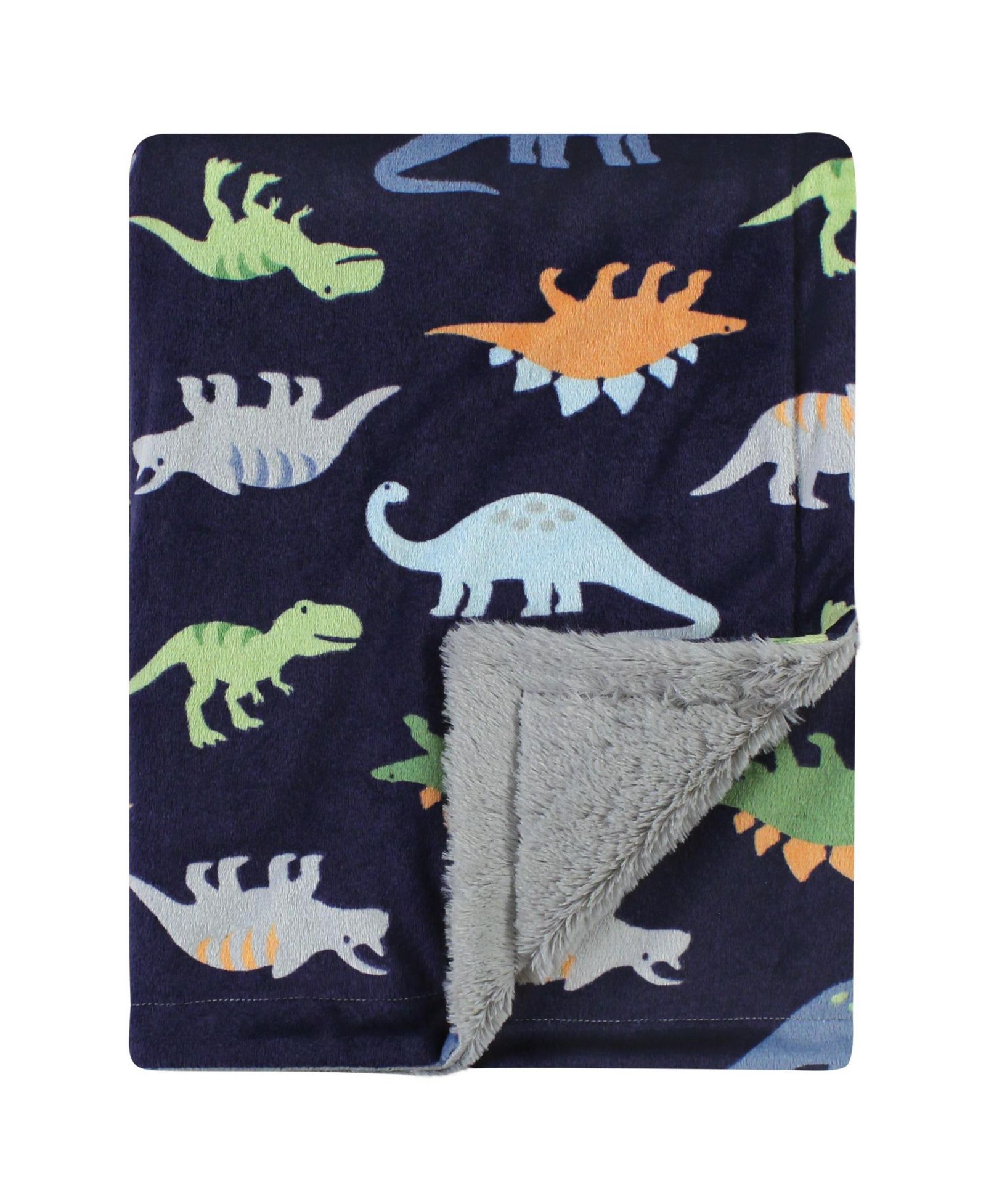 Hudson Baby Velvety Plush Blanket with Fuzzy Trim and Soft Underside