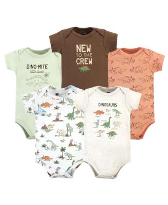 Hudson Baby Baby Boys Hudson Unisex Five-Piece Set of Cotton All-in-One Bodysuits