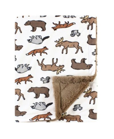 Hudson Baby Deluxe Snuggle Throw with Plush Faux Fur Trim and Underside
