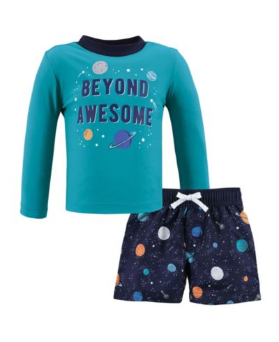 Hudson Baby Swim Rashguard Set, Space