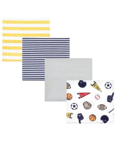 Детские фланелевые пеленки Hudson Baby 4 Piece Cotton-Poly