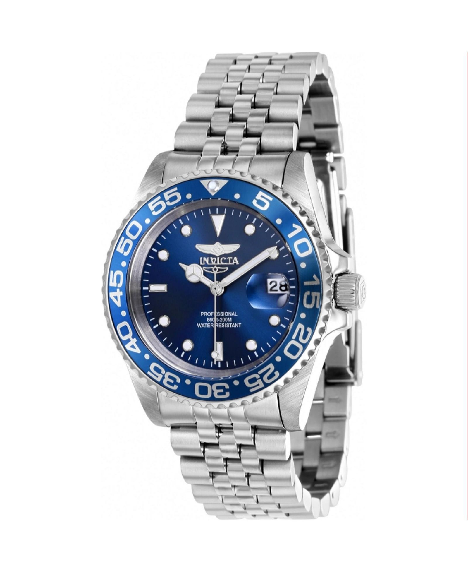 Invicta Women's Pro Diver Quartz 3 Hand Blue Dial Stainless Steel Bracelet Watch