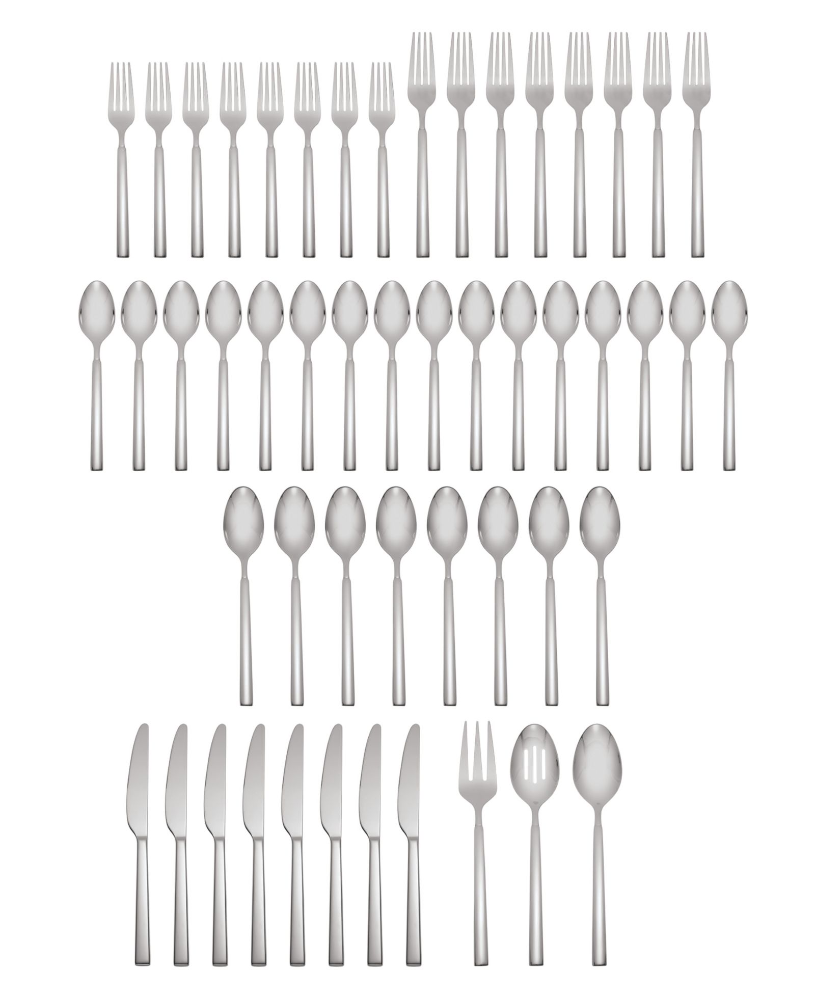 Cambridge Silversmiths Столовый набор Drew Mirror из нержавеющей стали, 51 предметов