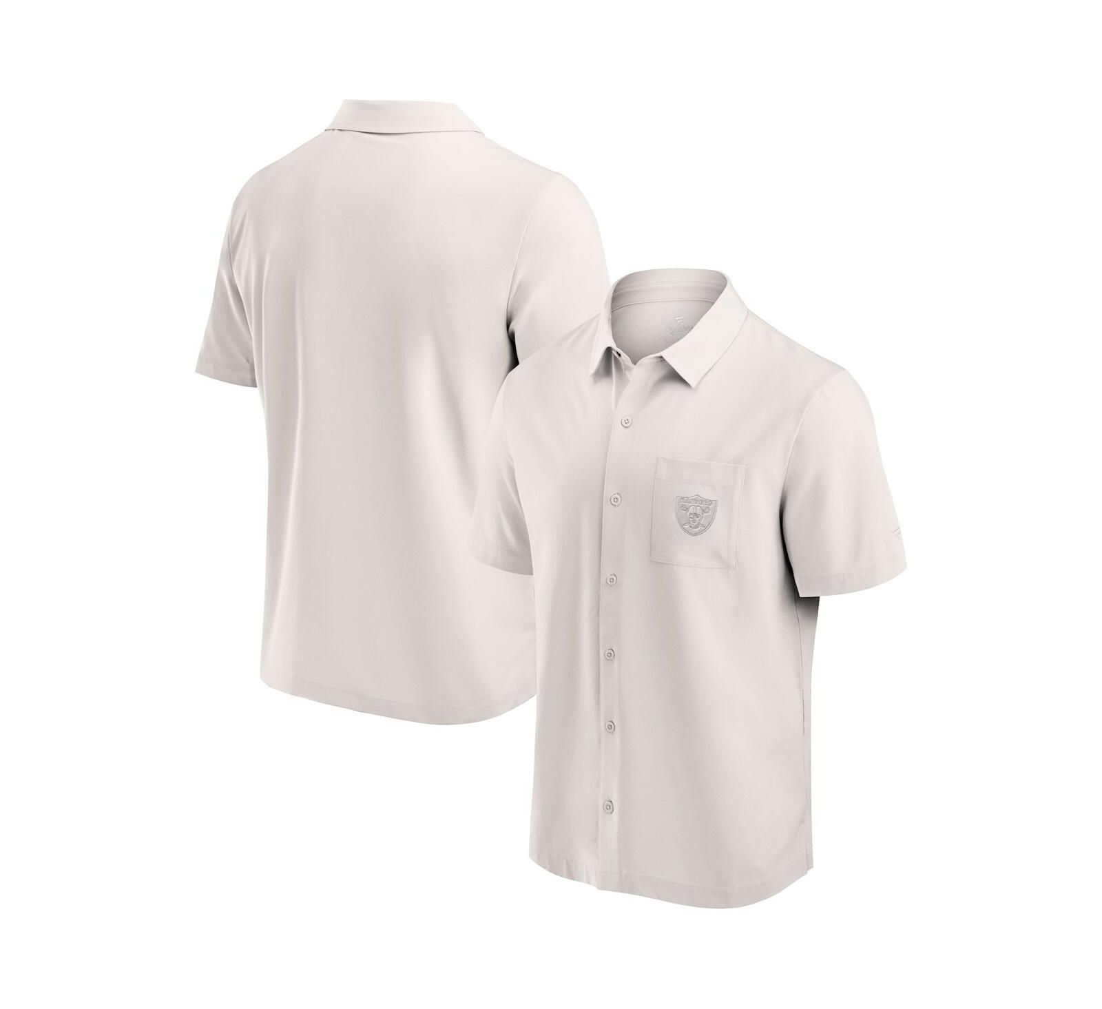 Fanatics Men's Cream Las Vegas Raiders Front Office Button-Up Shirt