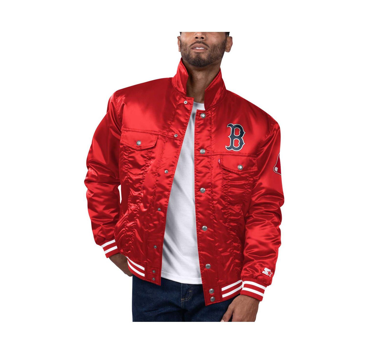 Мужская джинсовая куртка Levi's x Red Boston Red Sox Silver Tab Satin Full-Snap Trucker