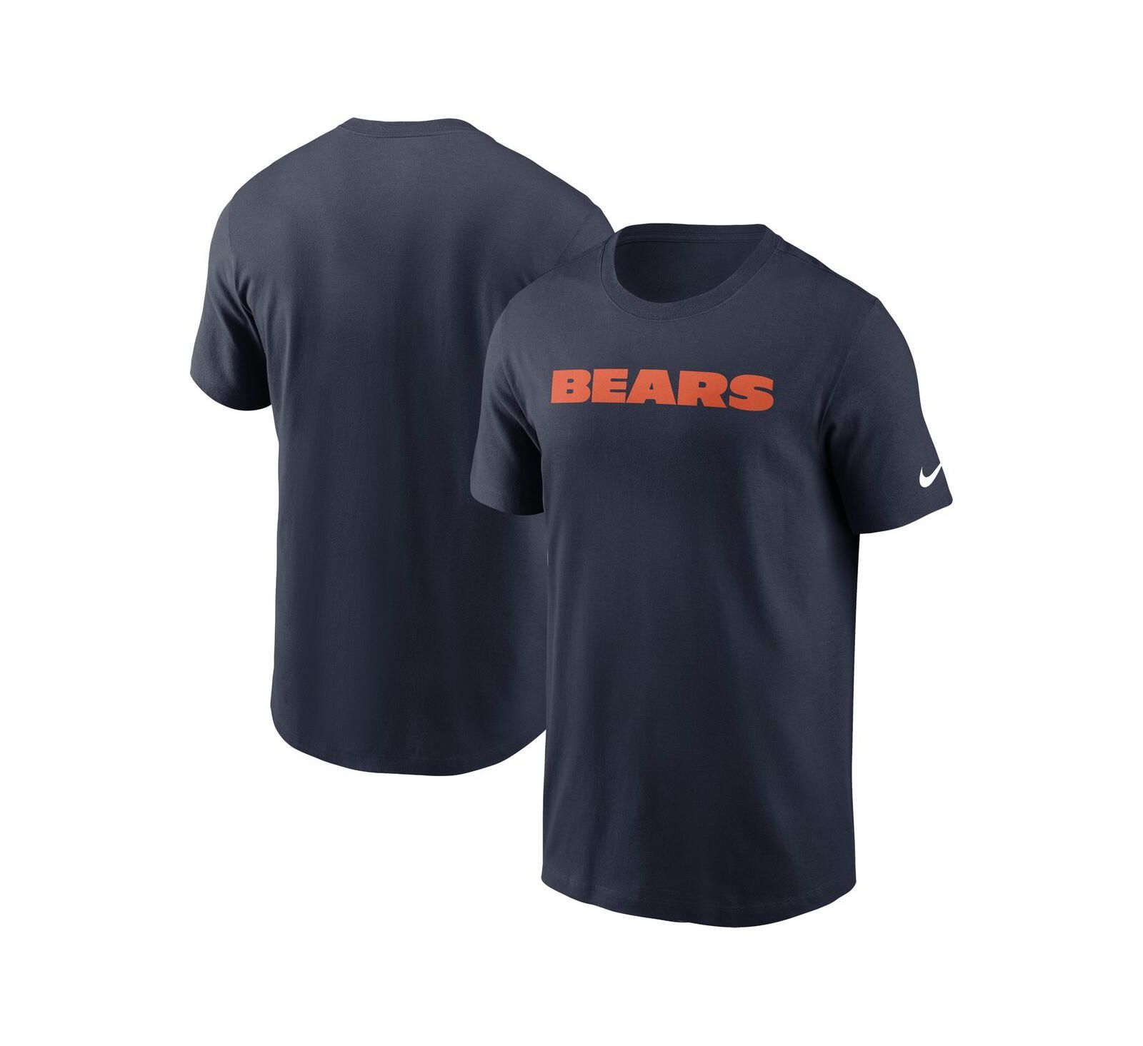 Nike Men's Navy Chicago Bears Primetime Wordmark Essential T-Shirt