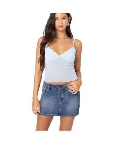 Edikted Women's Serafina sheer mesh tank top
