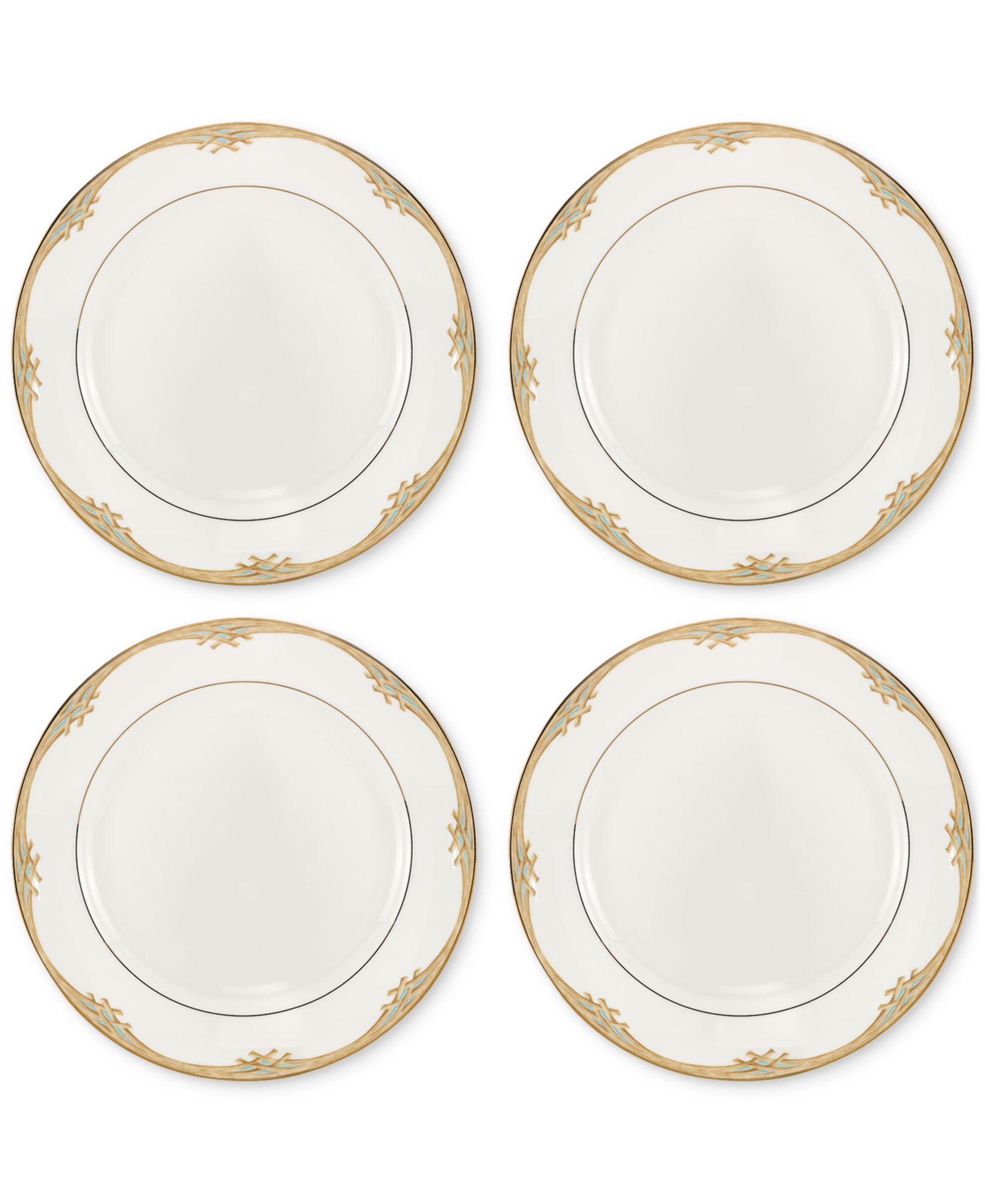 Lenox British Colonial Bamboo Dinner Plates, Set of 4