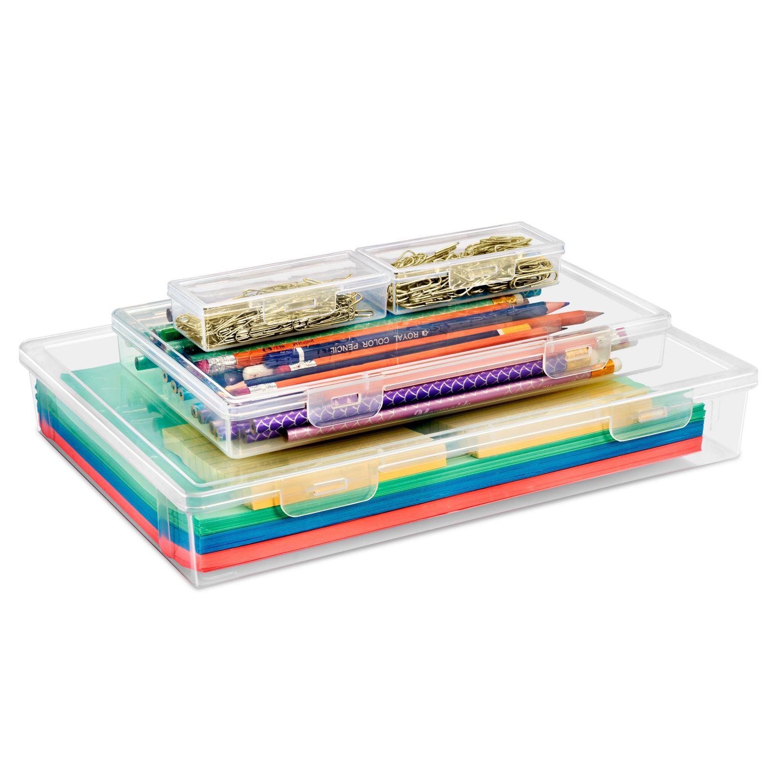 Sorbus 4 Piece Stackable Document & Paper Storage Box Set