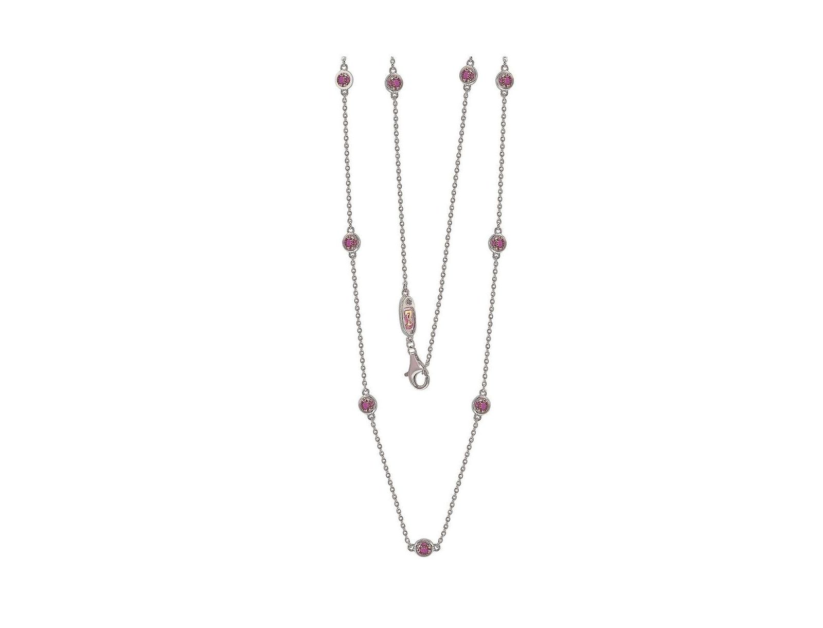 Ожерелье Suzy Levian Sterling 1.80cttw Sapphire Station