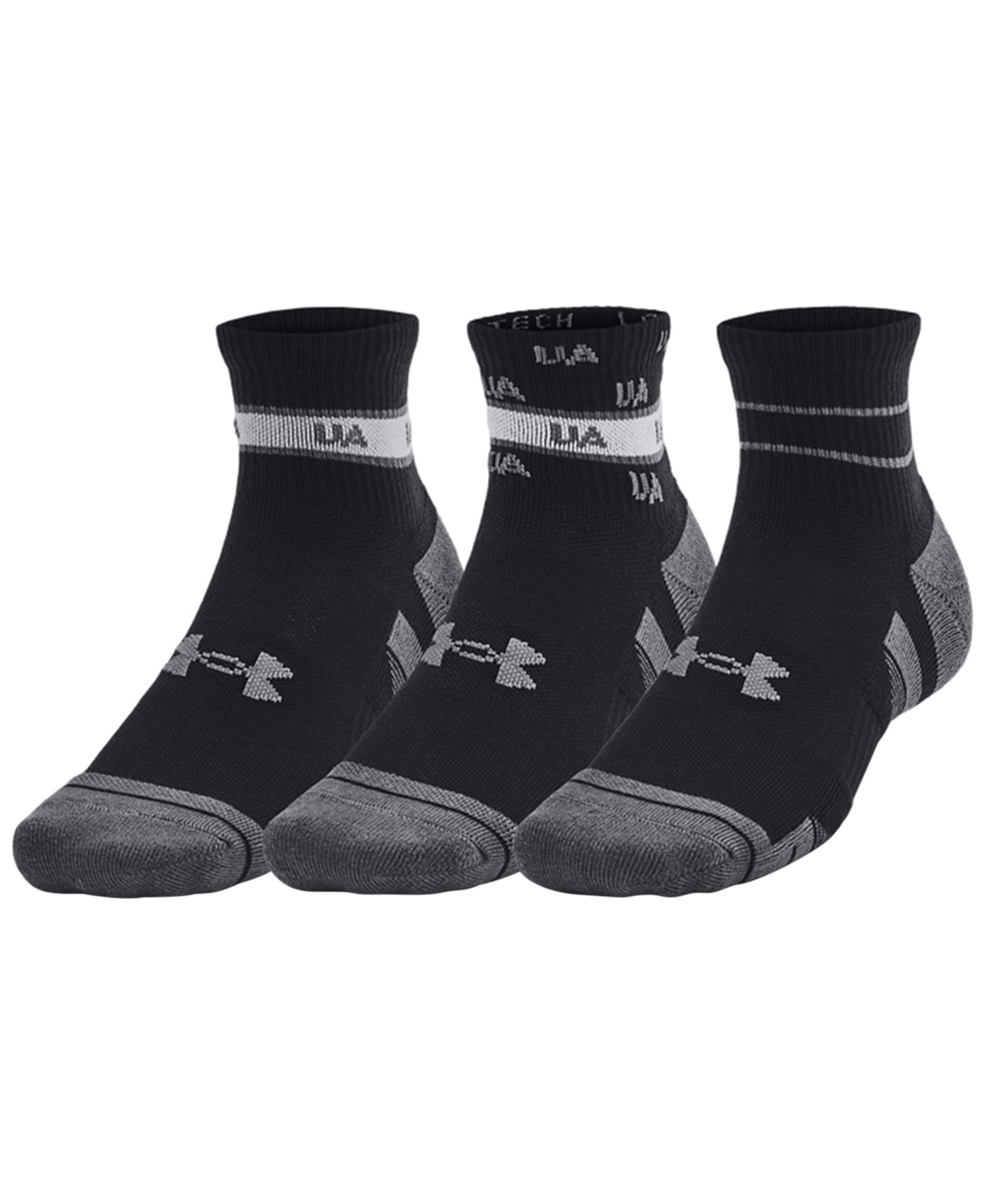 Under Armour Men's UA Performance Tech Quarter Socks, 3-Pack