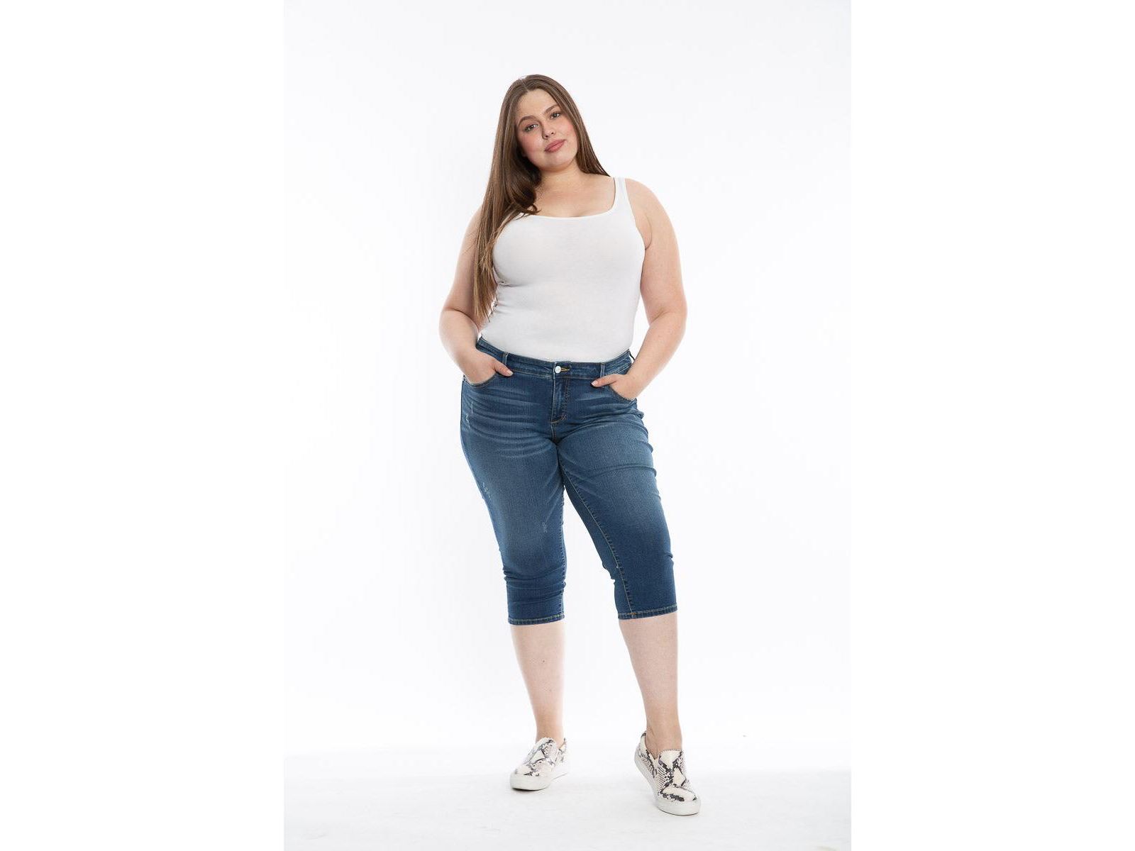 Джинсы SLINK Jeans укороченные, с высокой посадкой, Plus Size