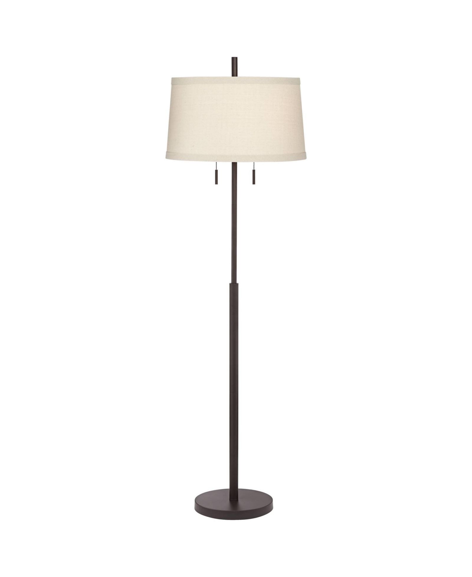 Possini Euro Design 62 1/2" Tall Bronze Metal Fabric Tapered Drum Shade Nayla Modern Floor Lamp