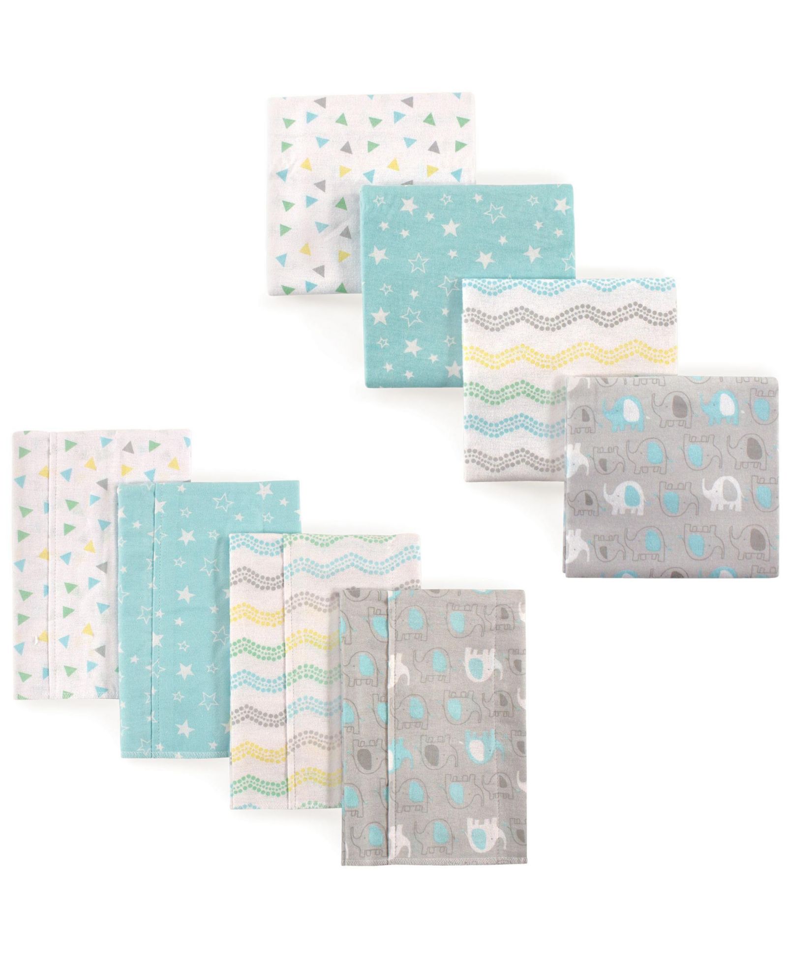 Luvable Friends Cozy Cotton Flannel 8-Count Collection Burping and Swaddling Textiles