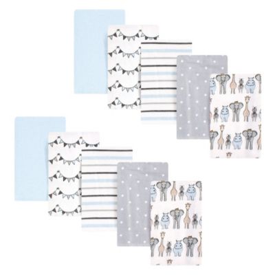 Детские пеленки Hudson Baby Boys Soft Flannel 10-Pack Absorbent Burp Cloths