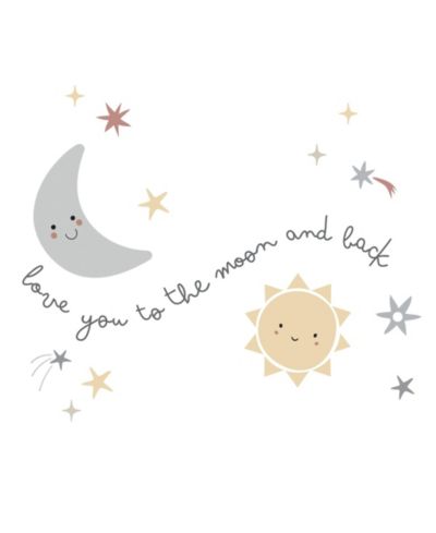 Наклейки на стену Bedtime Originals Little Star Celestial Moon & Stars 60.25 x 26.5 x 0.01 inches