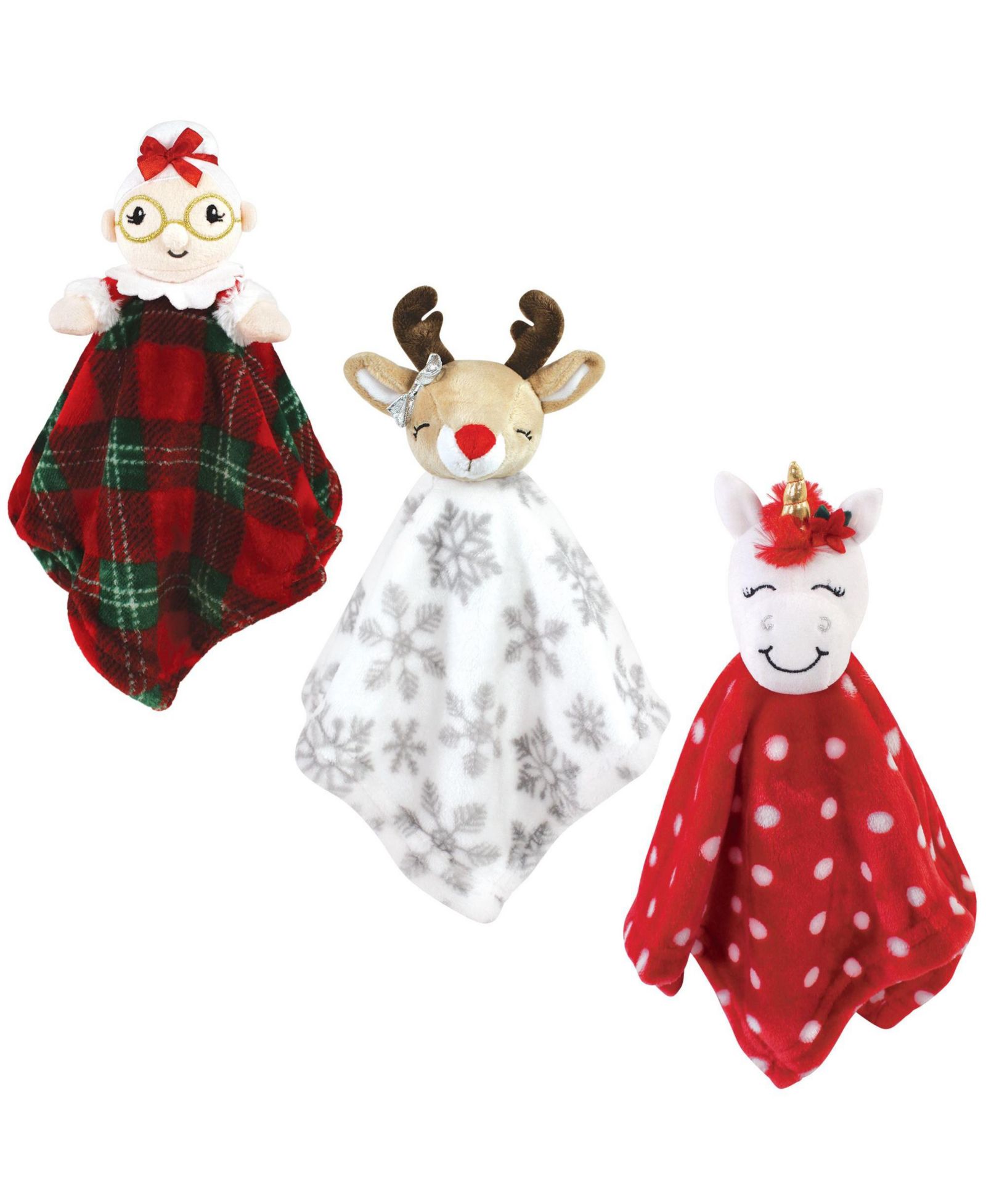 Hudson Baby Girls 3pk Security Blanket