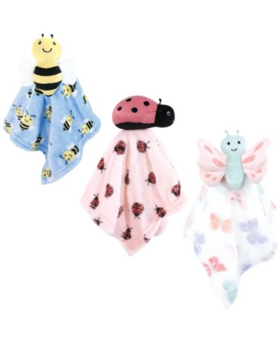 Hudson Baby Girls 3pk Security Blanket