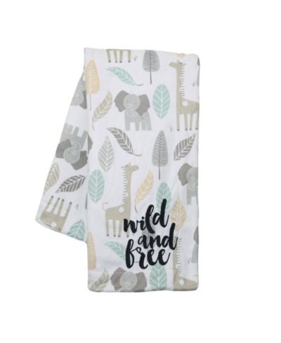 Lambs & Ivy Jungle Friends Elephant/Giraffe мягкое флисовое одеяло для малышей