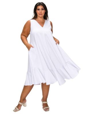 L I V D Plus Size Simone Sleeveless Pocket Flare Dress