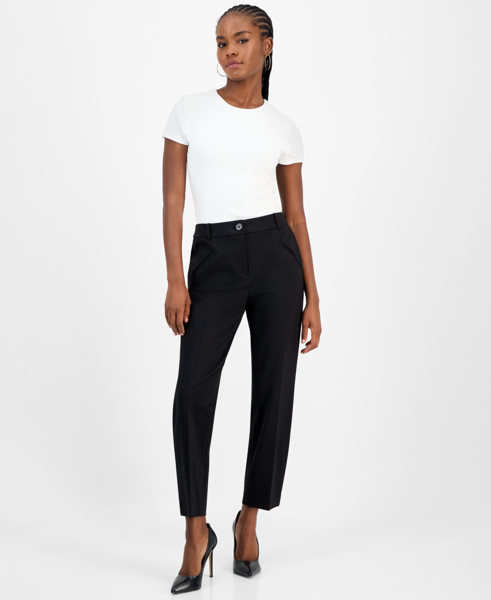 Bar III Women's Compression High-Rise Straight-Leg Pants, Macy's Exclusive