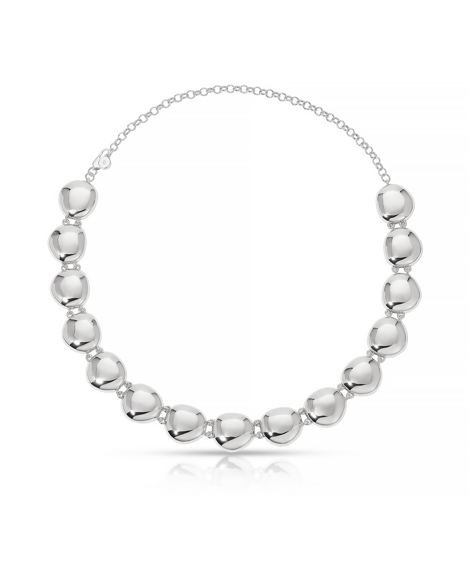 Колье ETTIKA Polished Rhodium Pebble