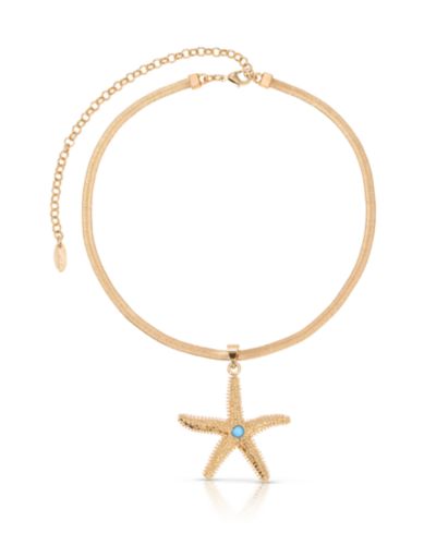 Ожерелье ETTIKA Turquoise Starfish Pendant Herringbone Chain