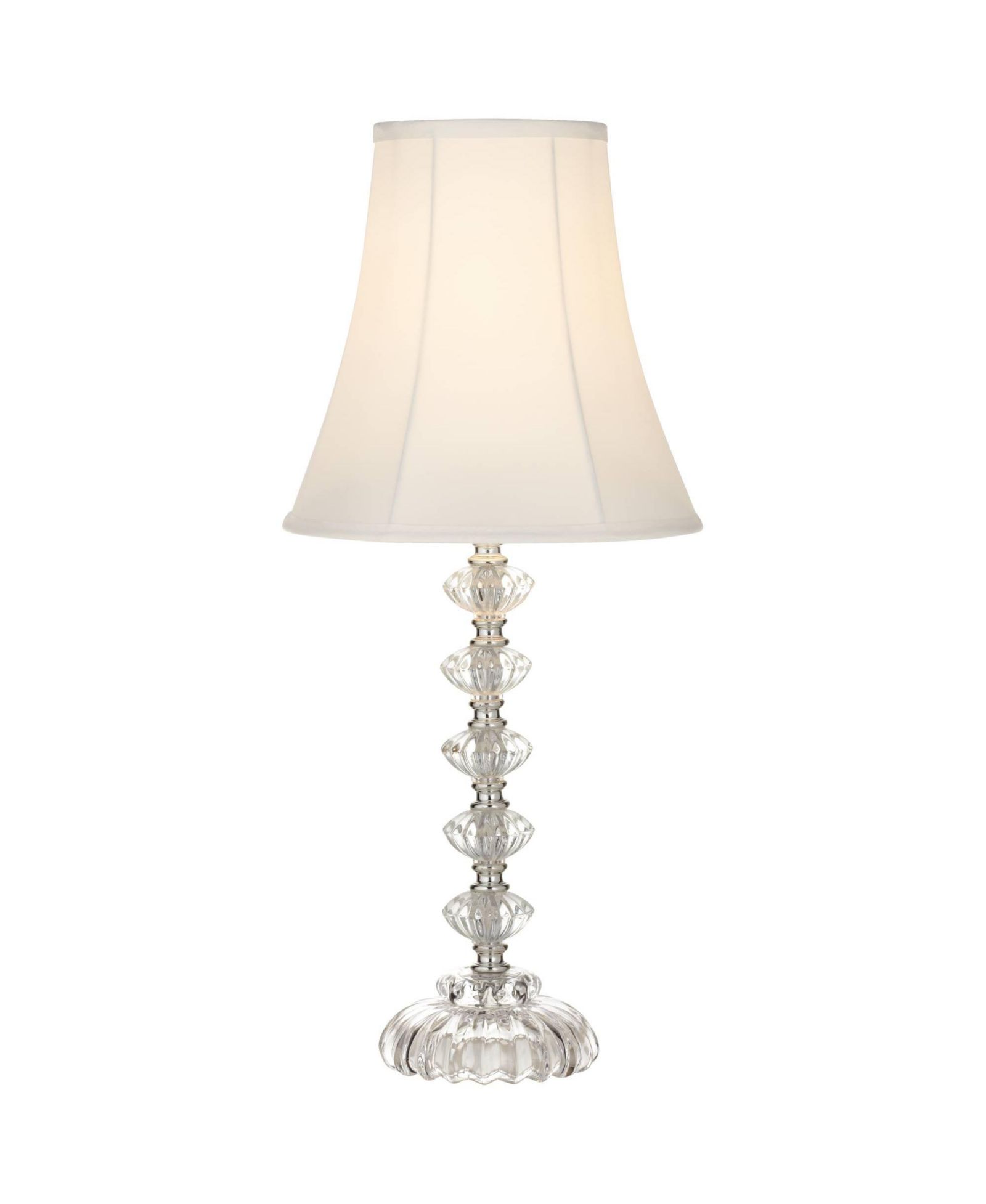 360 Lighting Bohemian Country Cottage Accent Table Lamp 21" High Clear Stacked Glass Off Bedroom Living Room Bedside Nightstand