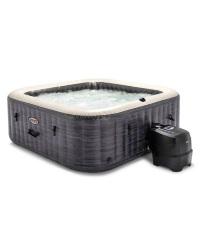 Intex PureSpa Plus Greystone 6 Person Inflatable Square Hot Tub w/ 170 AirJets
