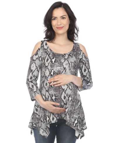 Женский туник White Mark Maternity Snake Print Cold Shoulder