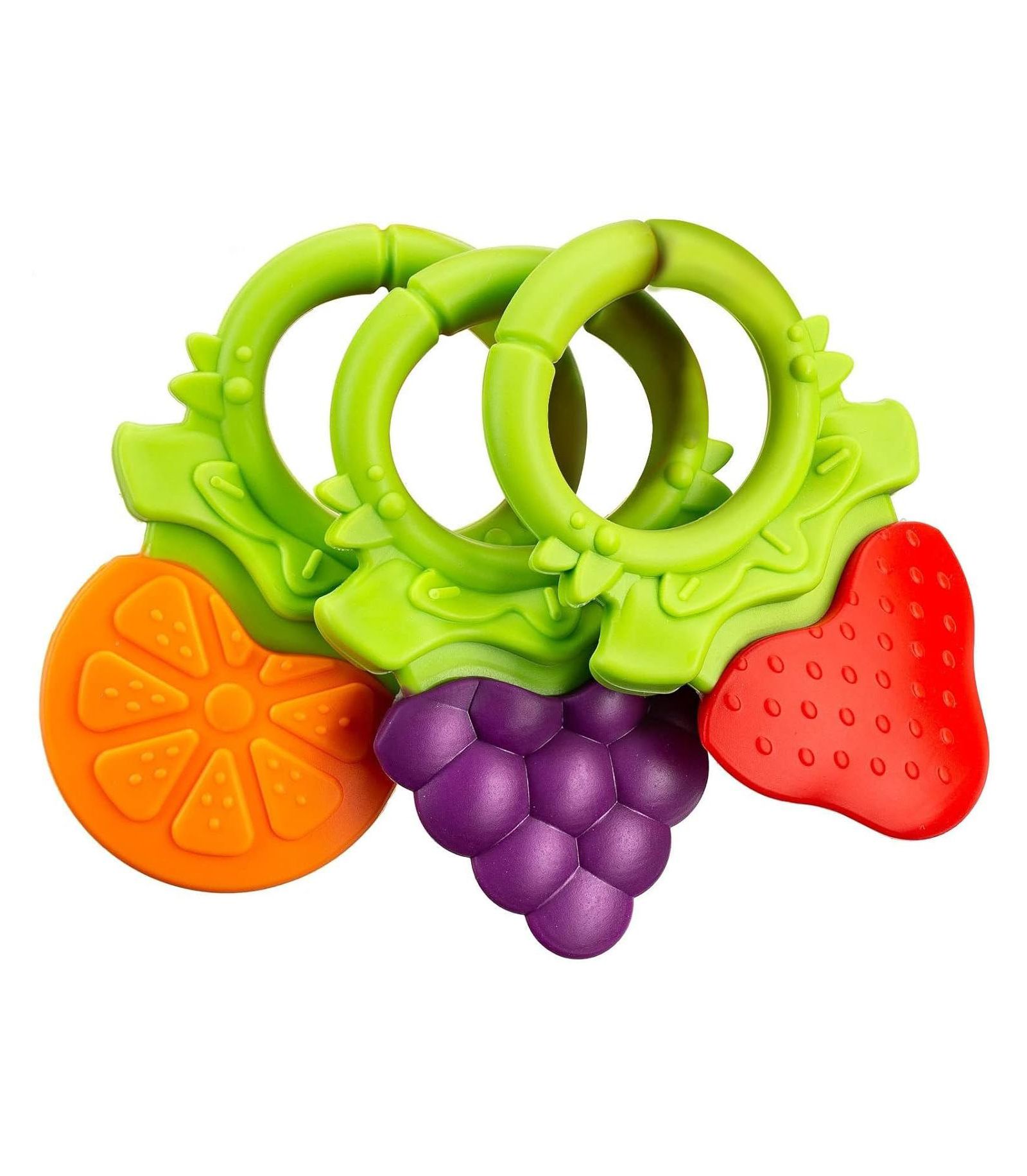 Sperric Baby Teething Toys for Newborns 0-6 Months, Textured Silicone Teethers for Infants 6-12 Month, Fruit Shaped, Soothes Baby's Gums, 3 Pack