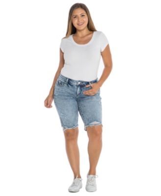 Шорты-бермуды SLINK Jeans Plus Size Frayed Hem