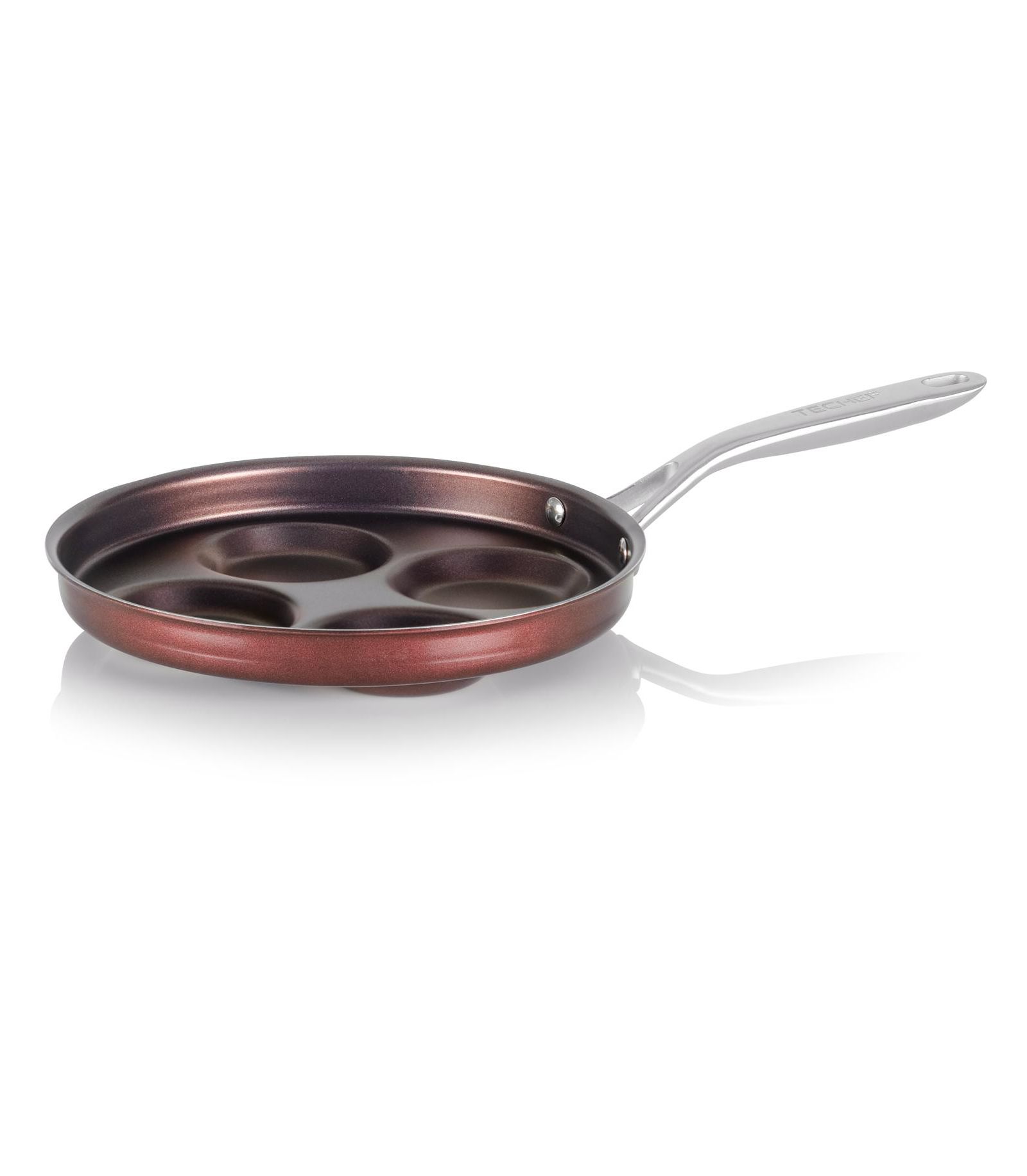 TECHEF - Eggcelente Pan, Swedish Pancake Pan, Plett Pan, Multi Egg Pan, 4-Cup Egg Frying Pan, Nonstick Egg Cooker Pan