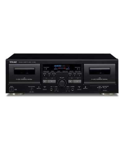 TEAC W-1200 Dual Cassette Player and Recorder with Pitch Control, Mic Input, and USB Out