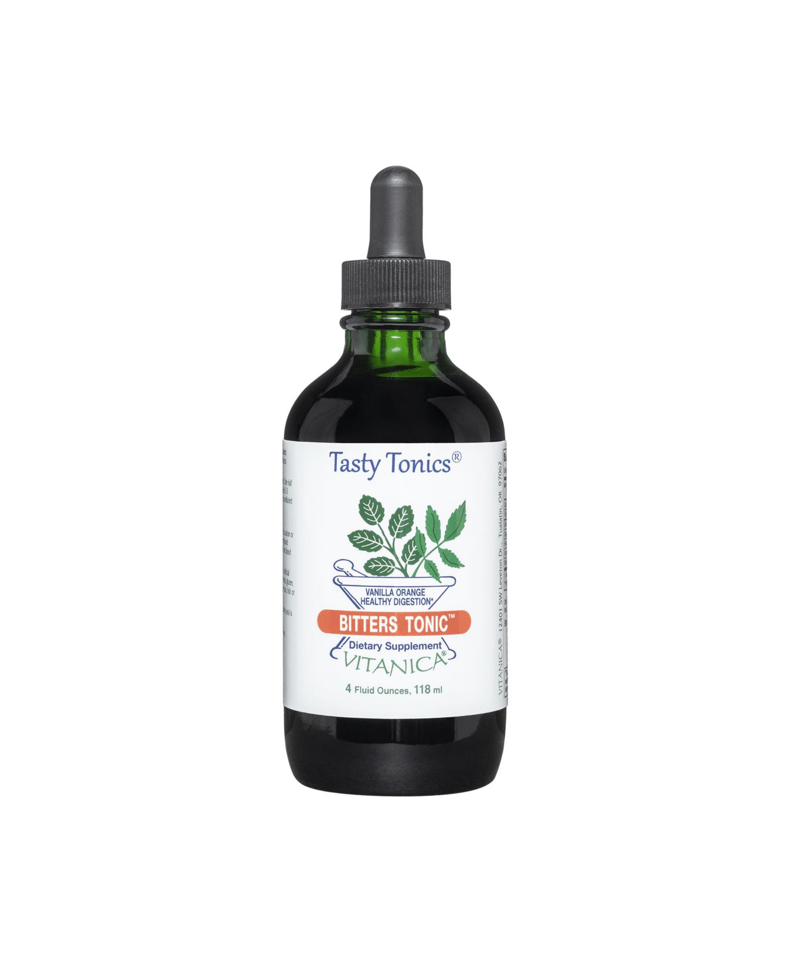 Тоник Vitanica Bitters Tonic для пищеварения с одуванчиком, цедрой апельсина и фенхелем, Vanilla Orange, 4 Fl Oz