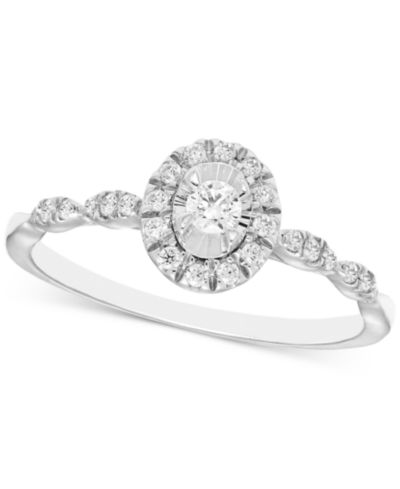 Помолвочное кольцо с бриллиантовым ореолом (1/4 ct. t.w.) в 14k белом золоте