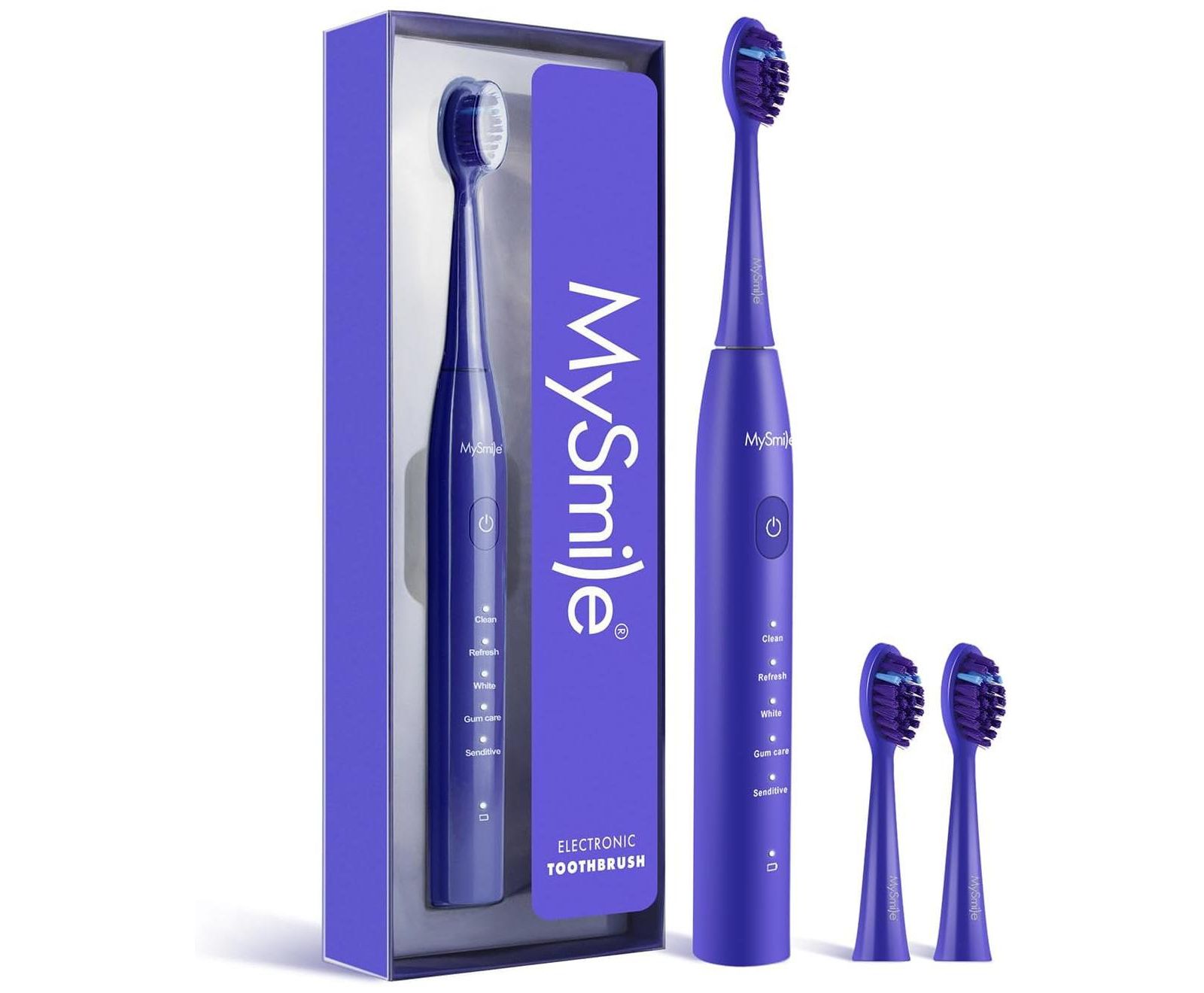 MySmile DY156 Electric Toothbrush for Adults, Rechargeable Battery Toothbrush Portable with 3 Brush Heads, 45000VPM, On Charge for 60 Days