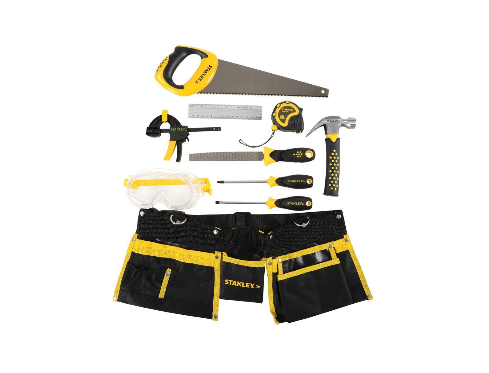 Red Toolbox Kid's Stanley 10-Piece Tool Set with Tool Belt