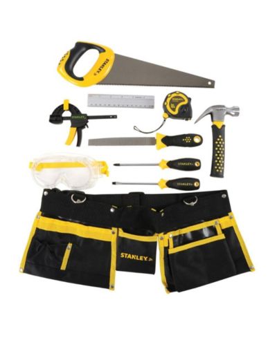 Red Toolbox Kid's Stanley 10-Piece Tool Set with Tool Belt