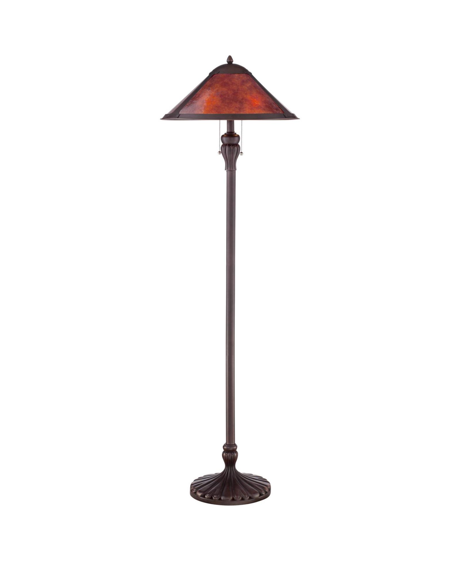 Regency Hill Capistrano Rustic Mission Floor Lamp Standing 57 1/2" Tall Bronze Metal Natural Mica Cone Shade for Living Room Bedroom Office House Home