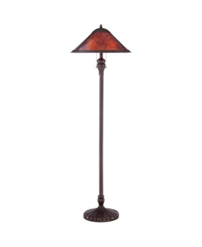 Regency Hill Capistrano Rustic Mission Floor Lamp Standing 57 1/2" Tall Bronze Metal Natural Mica Cone Shade for Living Room Bedroom Office House Home