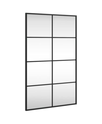 Зеркальное настенное зеркало vidaXL Black Glass Powder-coated iron 19.7 x 31.5 in