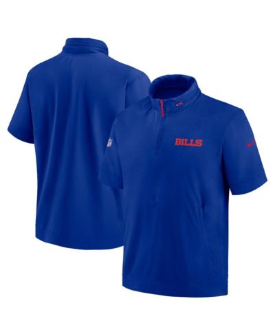 Nike Мужская ветровка-худи Royal Buffalo Bills 2024 Sideline Coach Short Sleeve Half-Zip