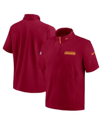 Мужская толстовка на молнии Nike Burgundy Washington Commanders 2024 Sideline Coach Short Sleeve