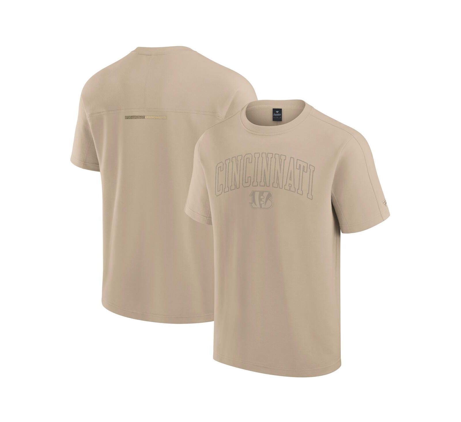 Fanatics Мужская и женская футболка Cincinnati Bengals Elements Heavyweight Tri-Blend Khaki