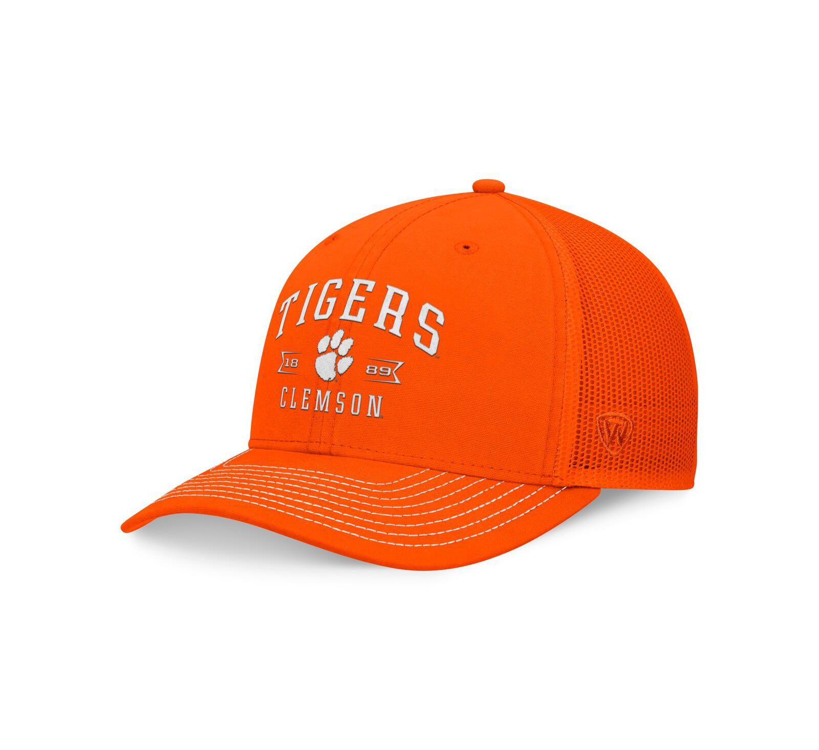Мужская кепка Top of the World Orange Clemson Tigers Carson Trucker регулируемая