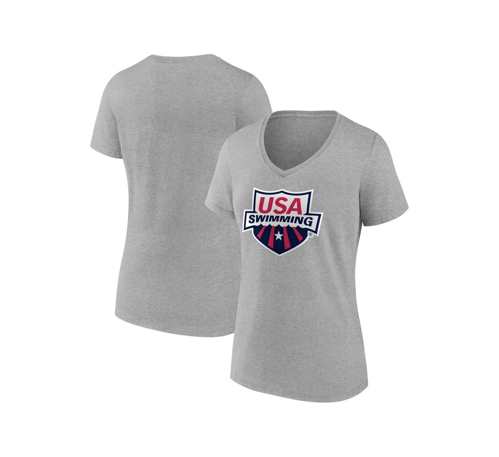 Fanatics Женская футболка с V-образным вырезом и логотипом USA Swimming