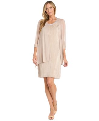 R & M Richards Women's Embellished-Neck Jacket Dress