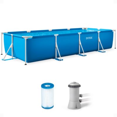 Надувной прямоугольный бассейн Intex 14ft x 33in с фильтром