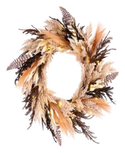 Венок National Tree Company Orange & Black Pampas, 26 Inches